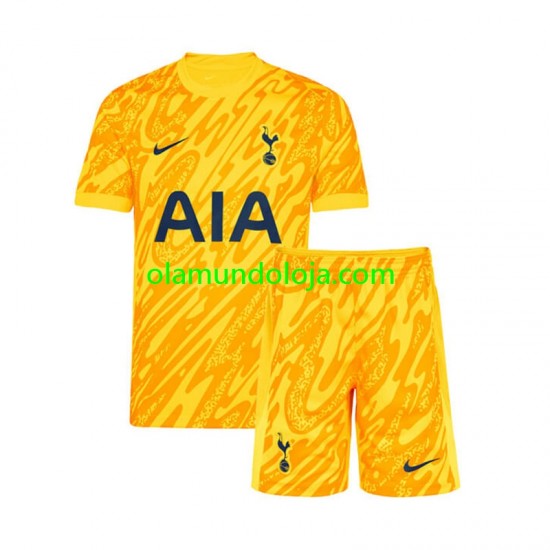 Camisola Tottenham Hotspur Guarda-redes Criança Equipamento Primeiro 2024-2025 Manga Curta
